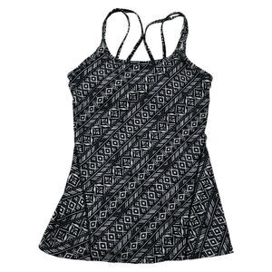 Gaiam Strappy Racerback Yoga Tank Top Shelf Bra Padded Tribal Stretch Size XS